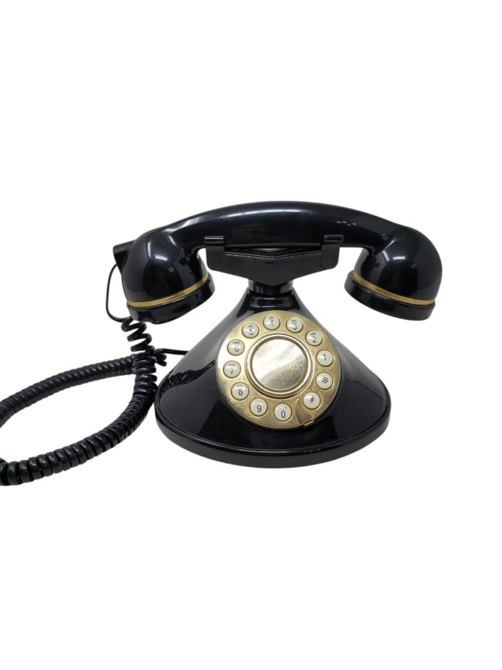 Vintage Metropolis Telephone Phone Retro Black Desk Phone Push Dial Rotary